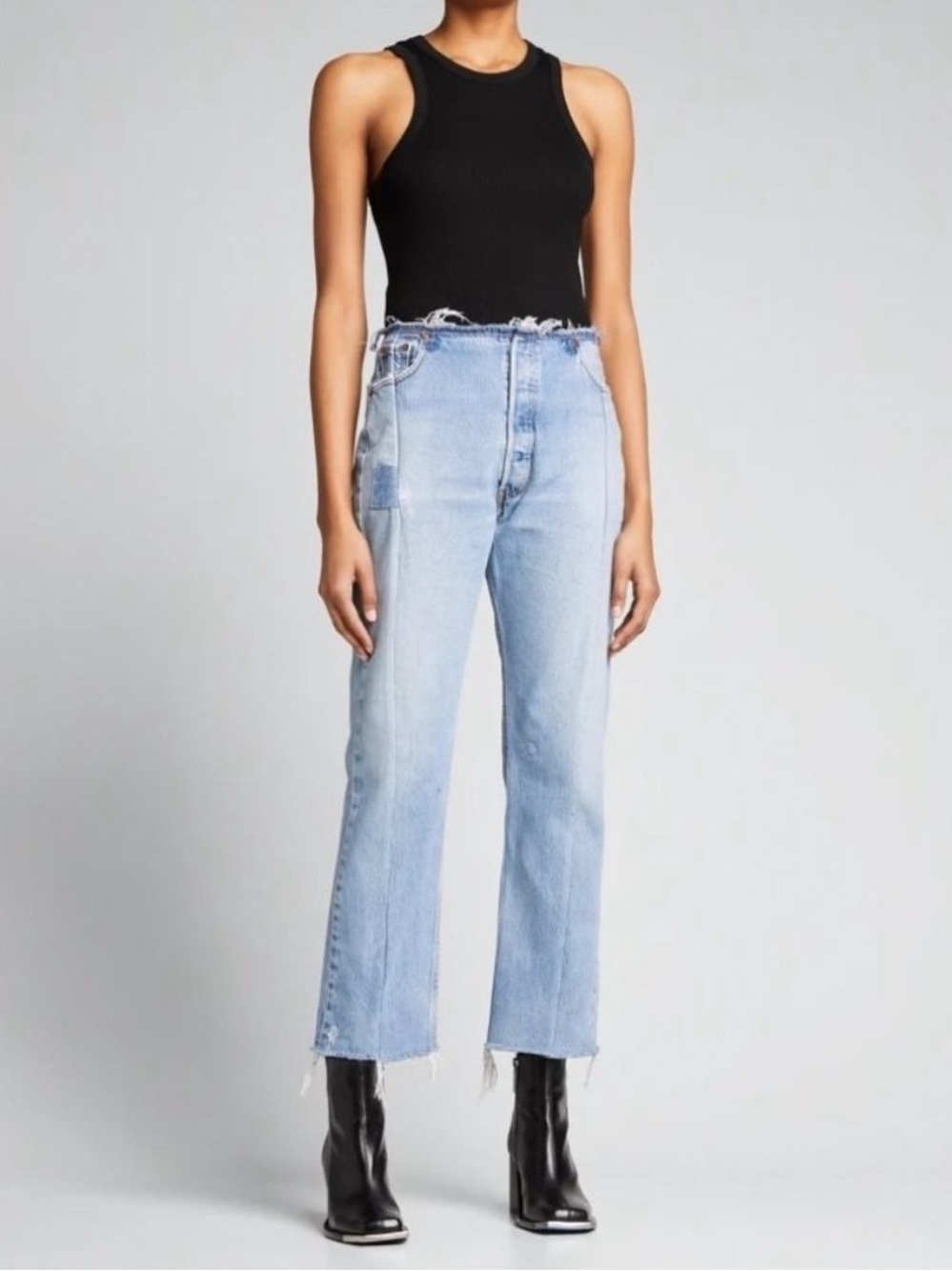 New EB Denim Vintage Levi’s 501 Bandless Jean Distress Light Wash NWT Women’s 29